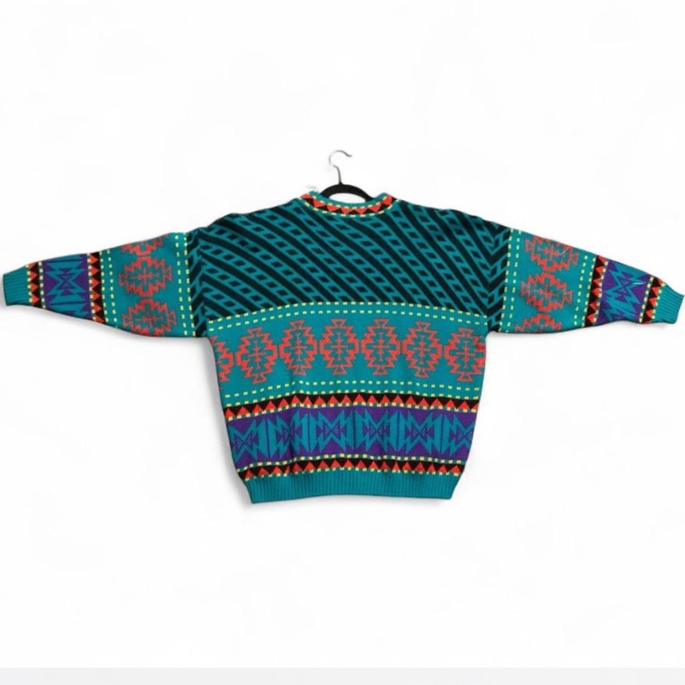 Colorful 80s Patterned Sweater - Picture 5 of 5